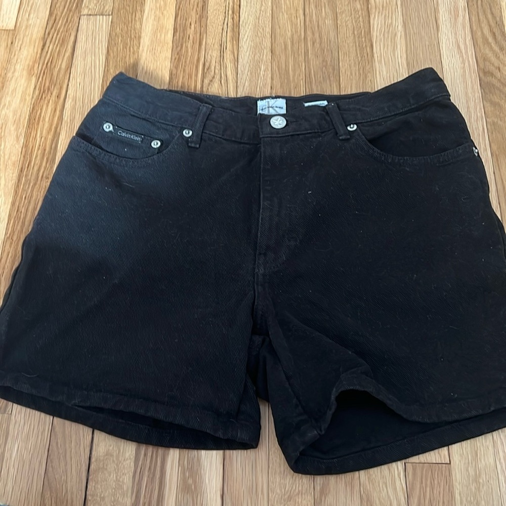 Calvin Klein black denim shorts